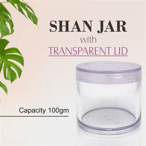 8gm, 15gm, 30gm, 50gm, 100gm, shan jar, shan jar with white lid cap ...