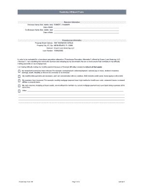 Hardship Affidavit Form - Blank Fillable Template | Fill Out, Print ...