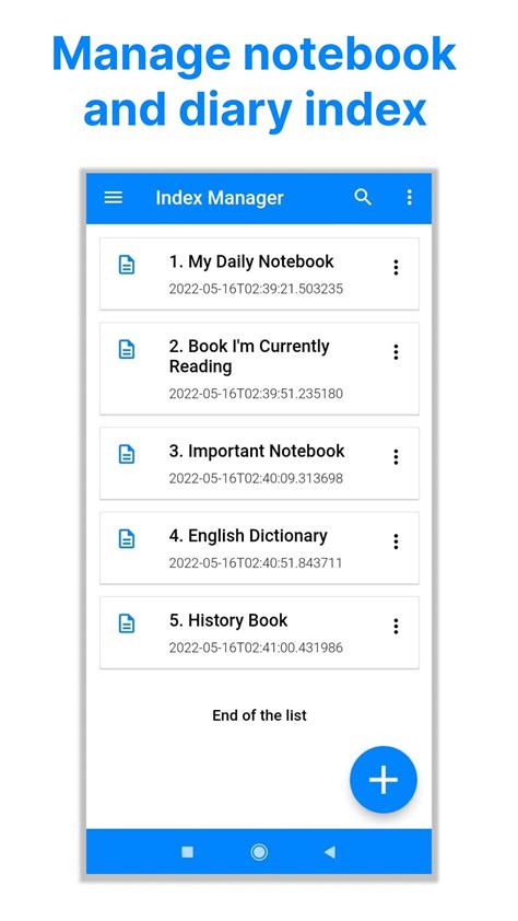 Index Manager Books Note Diary APK للاندرويد تنزيل