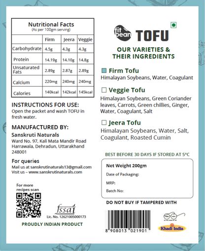 Tofu | Firm - Cholesterol Free, High In Protein, Low Fat & Preserv ...