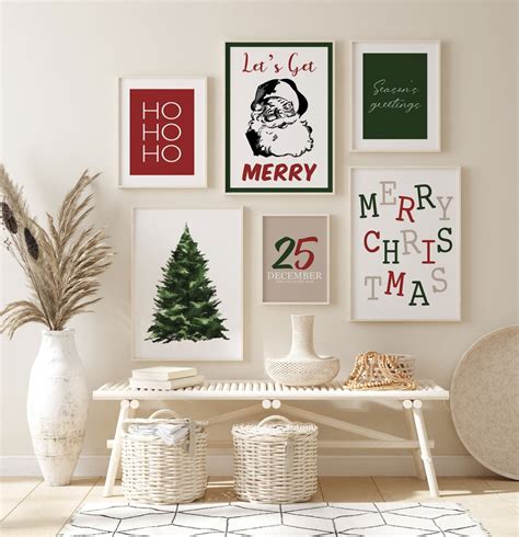 Classic Christmas Wall Decor, Set of 6 Prints, Christmas Gallery Wall ...
