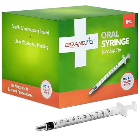 1ml Syringe - 100 Pack Luer Slip Tip, No Needle, FDA Approved, Sterile ...