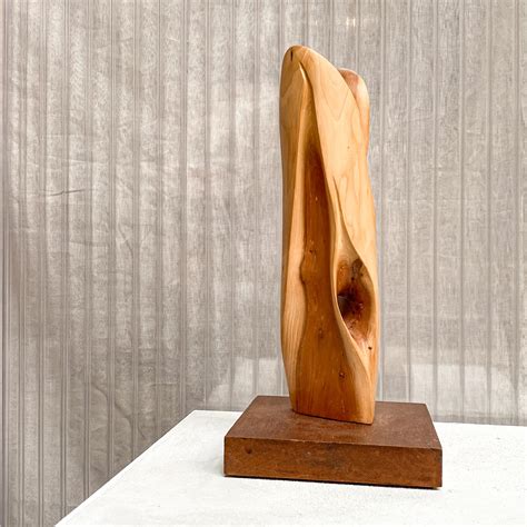 Modernist Wooden Sculpture in Abstract Intricate TOTEM Shape on a ...