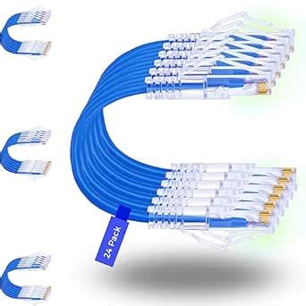 Rapink Patch Cables Cat6a 1ft 24 Pack Slim, Cat6a Ethernet Patch Cable ...