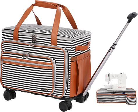 Amazon.com: FINESUN Sewing Machine Case with Wheels, Foldable Deluxe ...