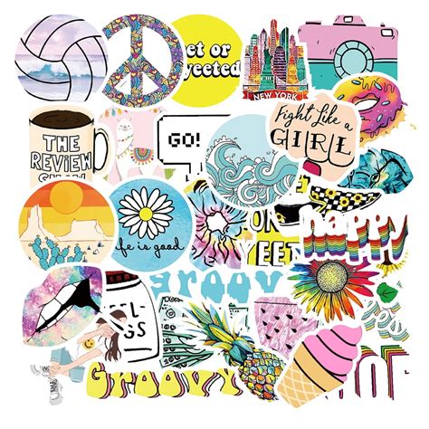 Buy Xelparuc Stickers for Water Bottles , 100pcs Waterproof Cute ...