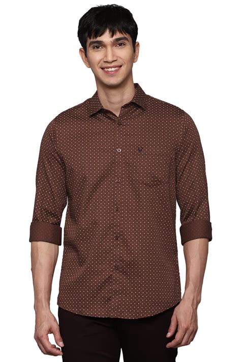Allen Solly Men's Slim Fit Shirt (ASSFQSPPV00282_Brown 46) : Amazon.in ...