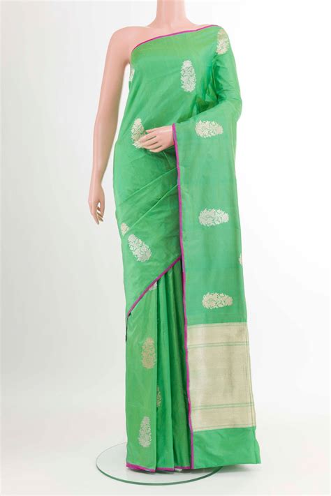 Parrot Green Banarasi Silk Saree – Nalli Silk Sarees Pvt Ltd