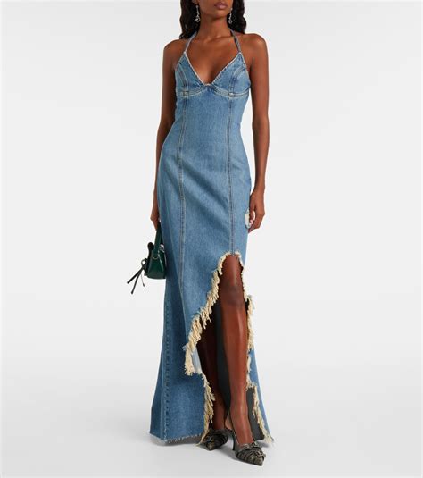 Denim maxi dress in blue - Blumarine | Mytheresa