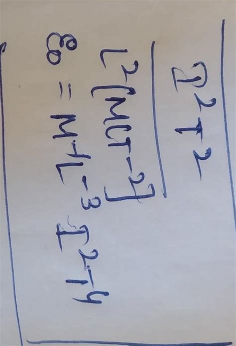Enot=8.85×10^-12find the dimension of enot - Brainly.in