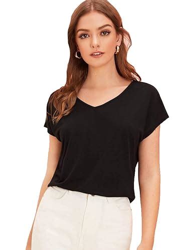 Buy Fabricorn Plain Stylish Black Front Back V-Neck Cotton Tshirt for ...