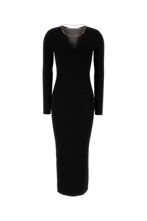 Alexander Wang Black Stretch Viscose Blend Dress Alexander Wang