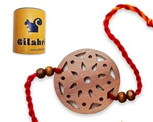 Gilahri Handicrafts Swaroop Udayagiri wooden carved Rakhi, Reused as ...