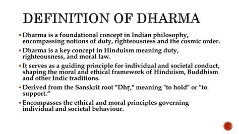 Dharma in Indian Philosophy - An Overview | PPTX