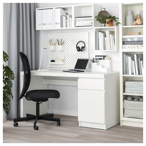 MALM desk, white, 140x65 cm (551/8x255/8") - IKEA