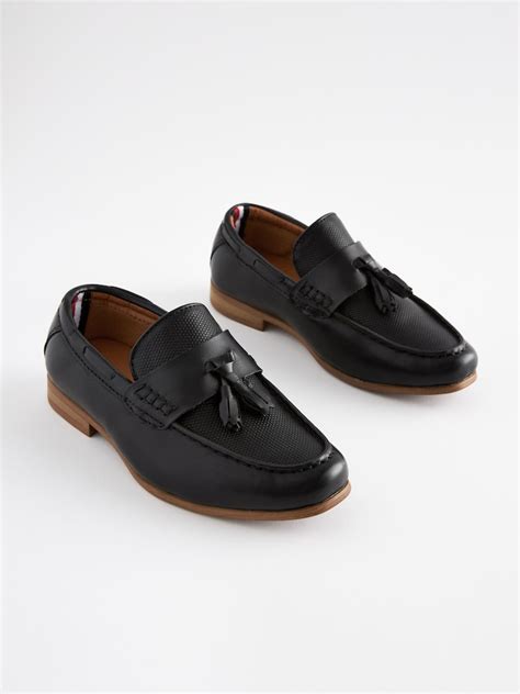 Buy Black Tassel Standard Fit (F) Smart Loafers from Next India