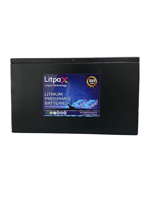 Litpax 25.6V(24V)-100Ah Lithium Phosphate LiFePO4 Inverter Battery with ...