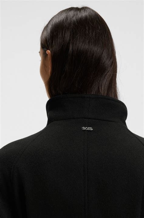 BOSS - Double-breasted coat in a wool blend - Black
