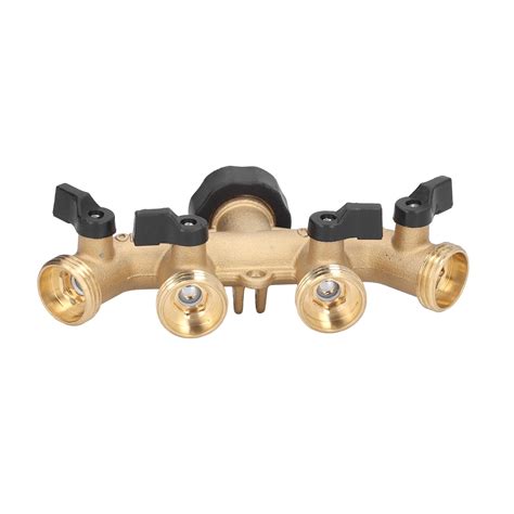 Buy 4 Way Water Pipe Splitter, Hose Faucet Manifold With Ball Valve For ...