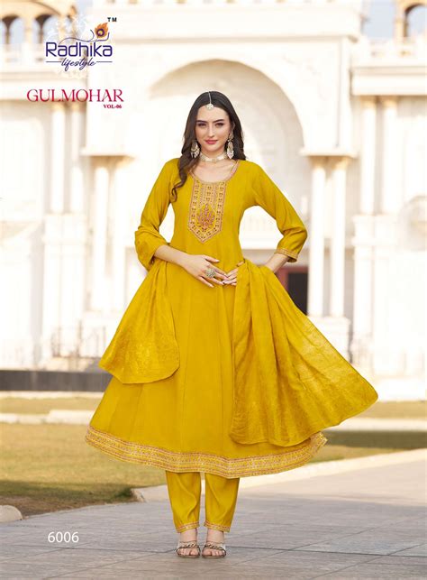 RADHIKA LIFESTYLE GULMOHAR VOL 6 SILK DESIGNER ANARKALI GOWN STYLE ...