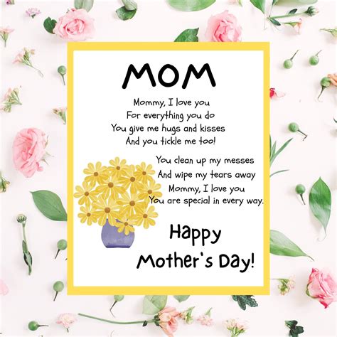 MOM | Mother's Day Poem | Printable Mother's Day Poem from Child ...