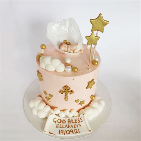 Baby Baptism Theme Cake