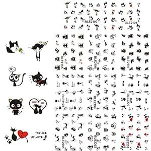 Rolabling Nail Art Decorative Stickers Different Cute Delicate Cartoon ...