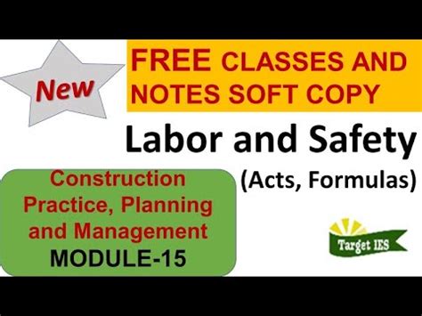 Labor and Safety - CPM Module - 15 - Target IES Video Lecture - Crash ...