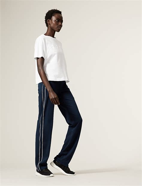 Buy Cotton Rich Side Stripe Straight Leg Joggers at Marks & Spencer