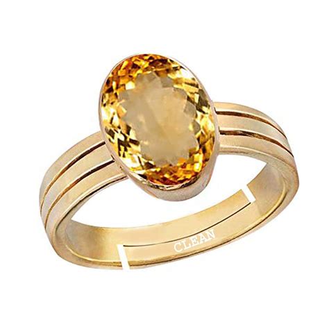 Clean Gems Citrine Sunehla 10.25 Ratti or 9.5 Carat Astrological ...
