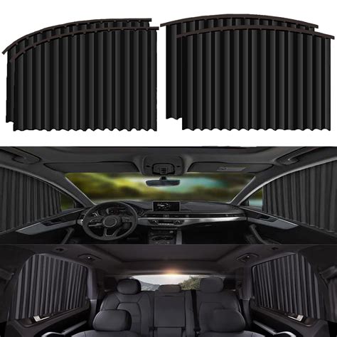 SELLERFLOR Car Curtain Slat Folding Window Sunshade Magnetic Car Side ...