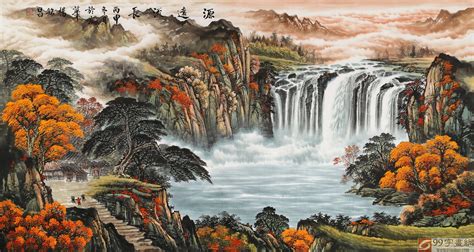 杨铭昌 六尺《源远流长》 著名周易画家 - 聚宝盆山水画 - 99字画网