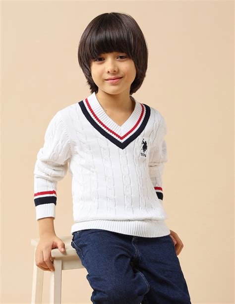Boys Patterned Cable Knit Sweater – U.S. Polo Assn. India