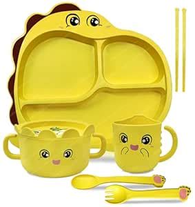 FunBlast Bamboo Fibre Feeding Set for Kids - Cartoon Design Children ...