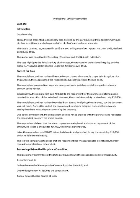 Professional Ethics Presentation: Case Studies on Misconduct and Trust ...