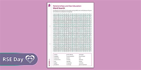 Word Search: RSE (Relationships & Sex Education) Vocabulary