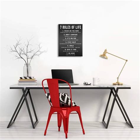 Office Wall Decor 7 Rules of Life Motivational Posters Wall Art for ...