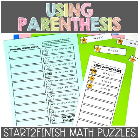 Using Parentheses, Brackets, and Braces Math Puzzles and Game | Made By ...