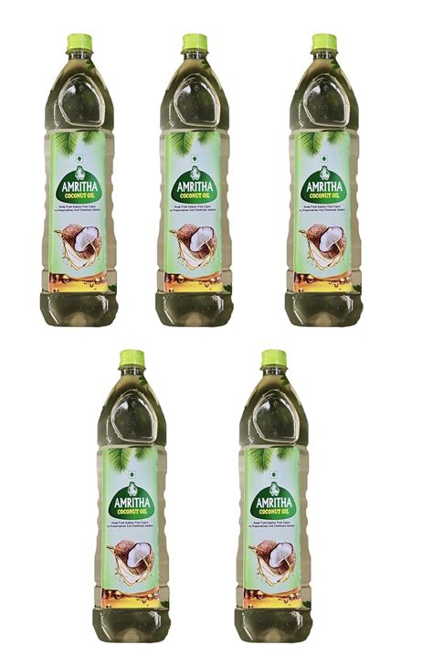 Buy AMRITHA Pure Coconut Hair Oil, 1000ml (Pack of 5) Online at Low ...