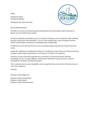 Enrollment Decision Sample Letter Denial Doc Template | pdfFiller