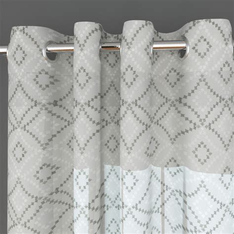 Buy Matrix Crystal Set of 2 Embroidered Semi-Sheer Window Curtains ...