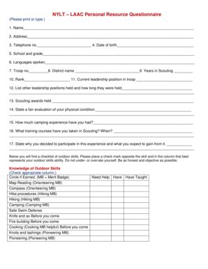 Fillable Online boyscoutsla NYLT LAAC Personal Resource Questionnaire ...