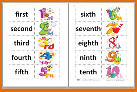 Image result for Ordinal Numbers Word