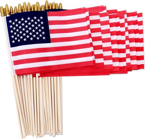 Amazon.com : Small American Flags on Stick, Small US Flags/Mini ...
