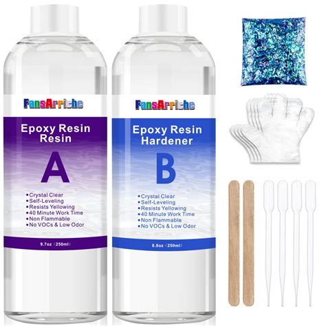 Buy Epoxy Resin kit- 500ml /18.5oz Crystal Clear Epoxy Resin for ...