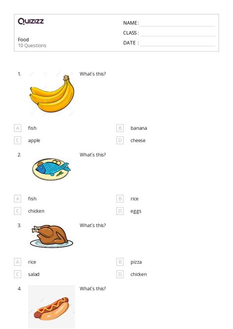 50+ Food worksheets for 2nd Class on Quizizz | Free & Printable