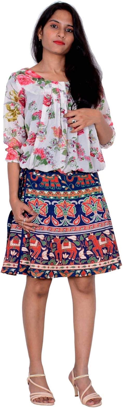Buy Jaipuri Print Rajasthani Wrap around Printed Skirt for Women ...