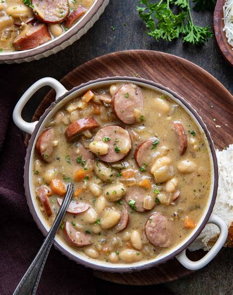Creamy Bean Soup With Kielbasa | Recipe | Soup recipes, Recipes ...