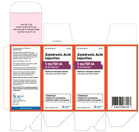 Zoledronic Acid Injection - FDA prescribing information, side effects and uses