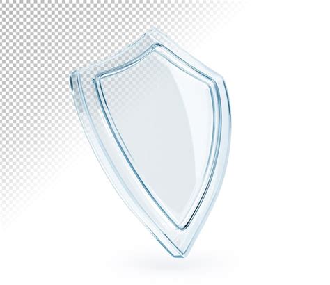 Glass transparent shield 3d render concept of safety and security ...